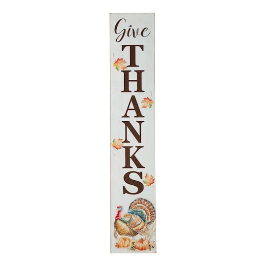 Glitzhome® 42" Thanksgiving Give Thanks Porch Sign